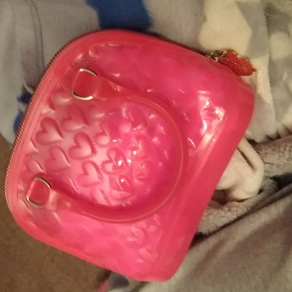 Betsy Johnson jelly mini pink bag